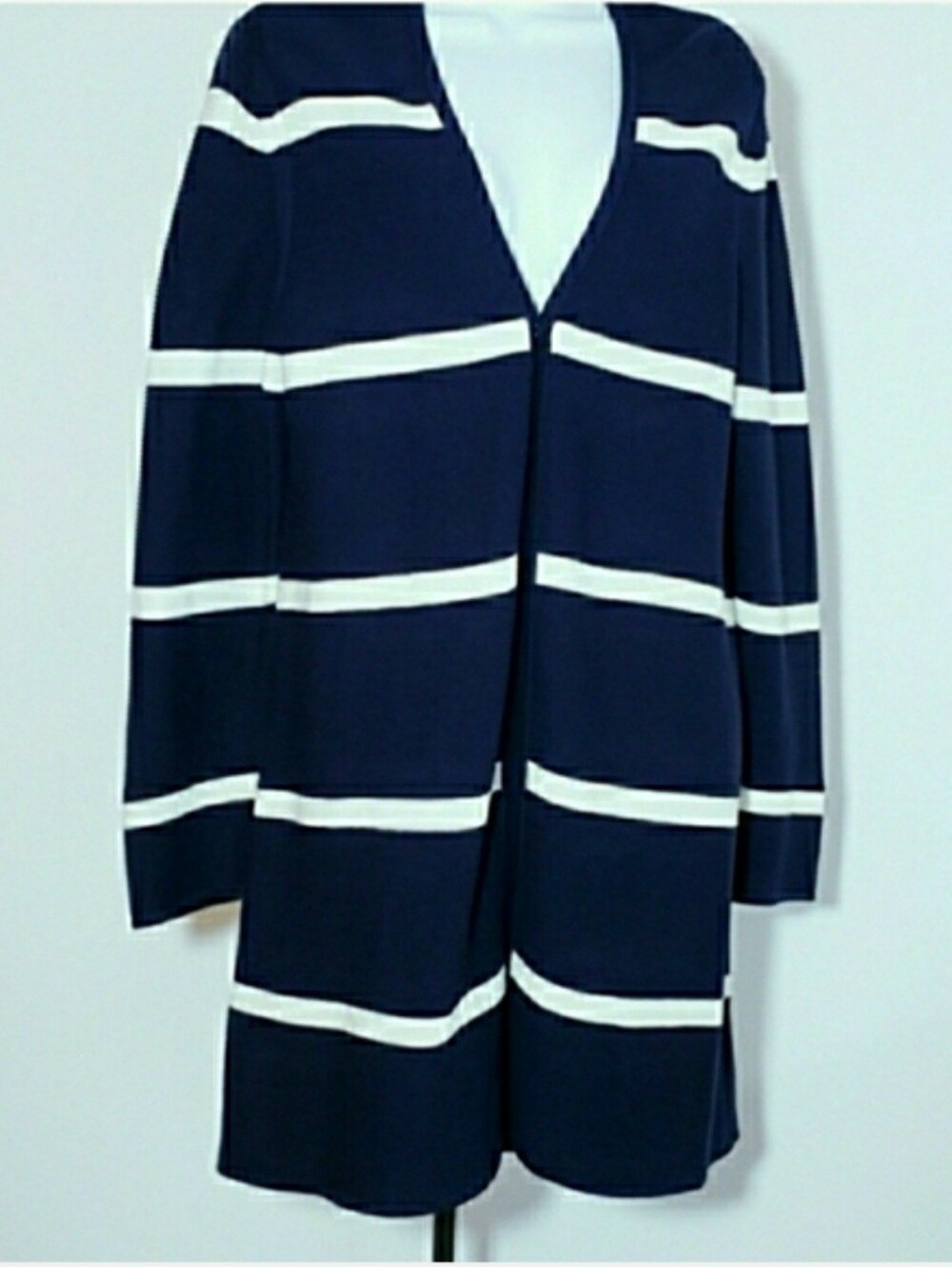 Talbots Ribbed Knit Open Front Duster Cardigan Sweater